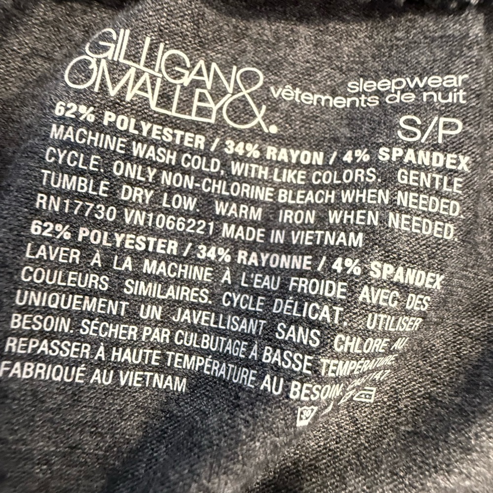 Gilligan & O’Malley gray Bermuda sleep shorts pull on soft SZ SM - Picture 6 of 11
